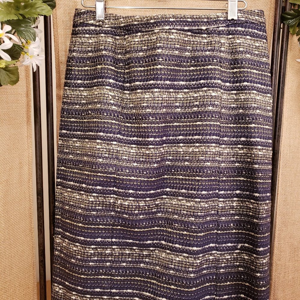 Lilly Pulitzer Navy & Gold Tweed Skirt